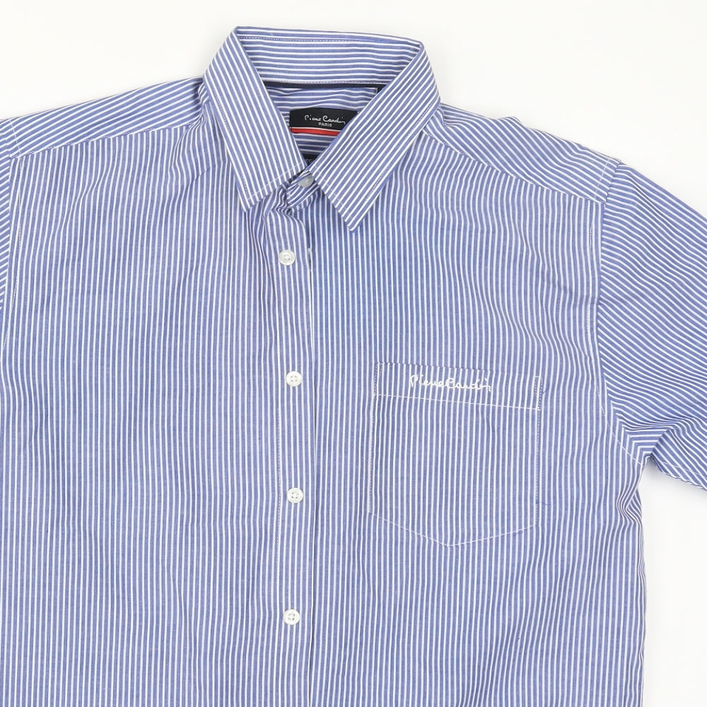 Pierre Cardin Mens Blue Striped   Polo Size M