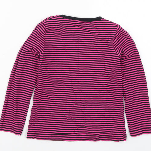George Girls Pink Striped  Basic T-Shirt Size 5-6 Years