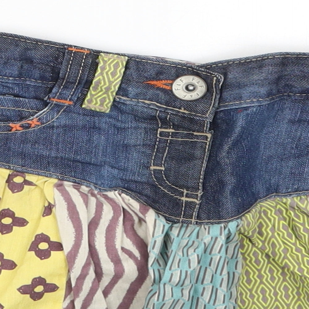 F&F Girls Multicoloured Geometric  A-Line Skirt Size 3-4 Years