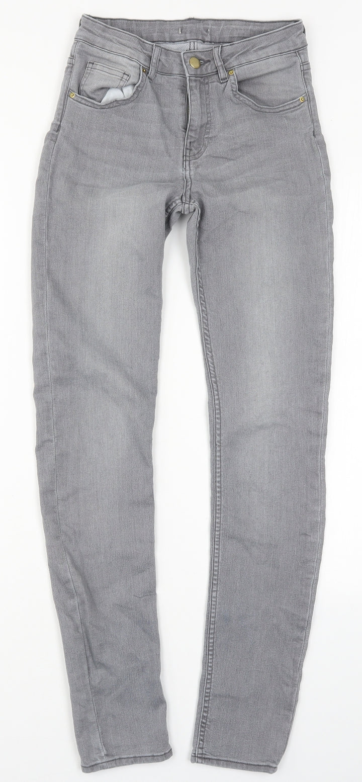 Preworn Mens Grey Denim Skinny Jeans Size 24 in L28 in