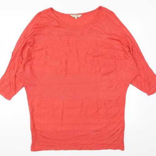 M&Co Womens Red  Knit Pullover Jumper Size 14