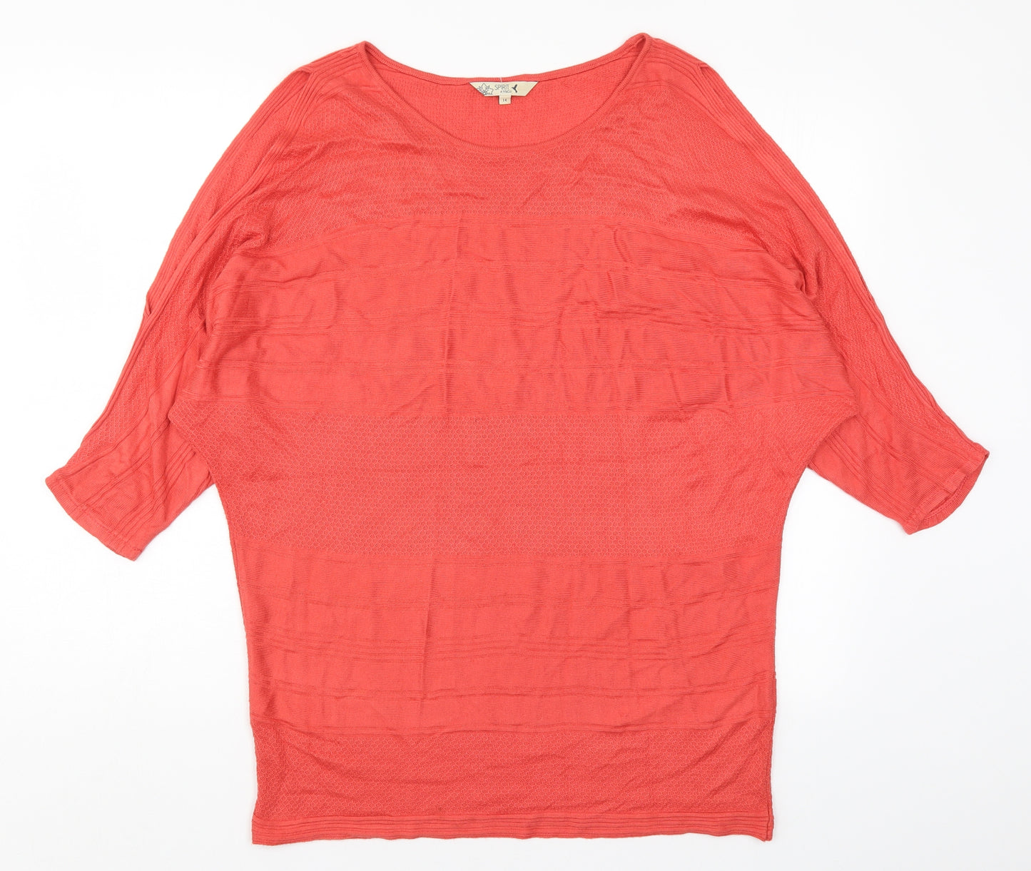 M&Co Womens Red  Knit Pullover Jumper Size 14