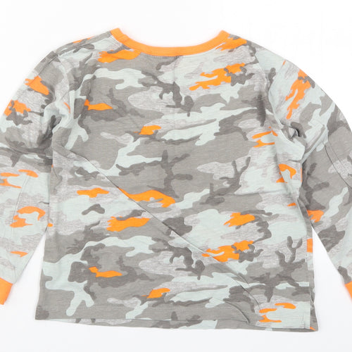 Preworn Boys Orange Camouflage   Pyjama Top Size 7-8 Years