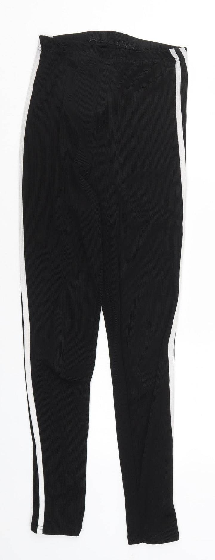 Boohoo Womens Black Striped  Carrot Trousers Size 8 L27 in
