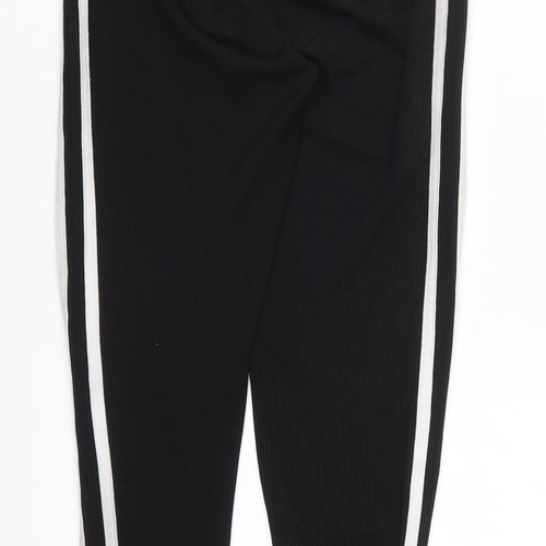 Boohoo Womens Black Striped  Carrot Trousers Size 8 L27 in