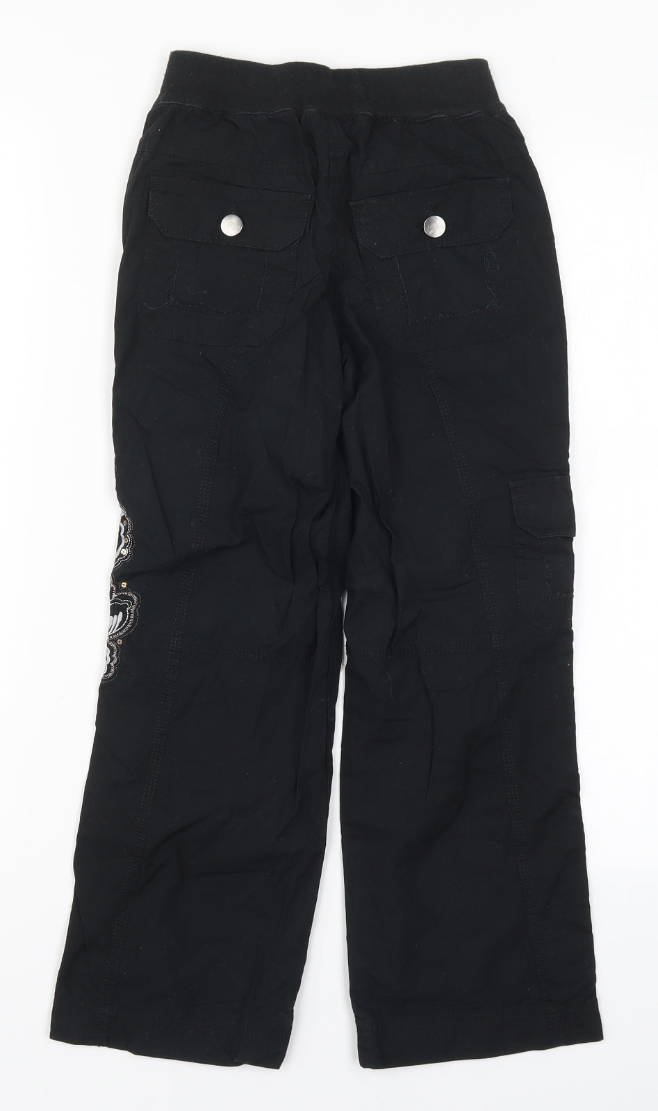 Cherokee Girls Black Floral  Cargo Trousers Size 8-9 Years