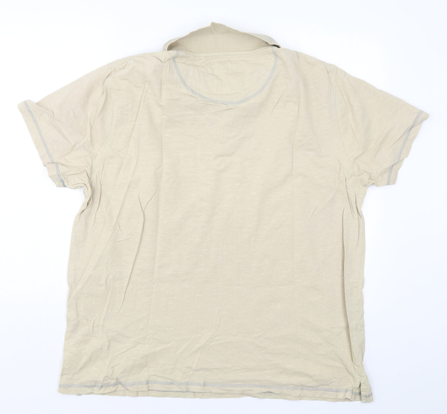 BHS Mens Beige Striped   Polo Size XL