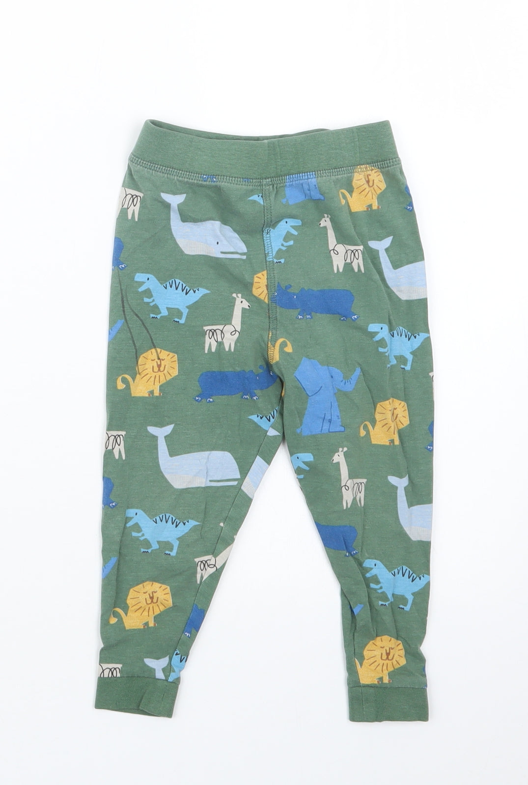 Marks and Spencer Boys Green Geometric  Capri Trousers Size 18-24 Months