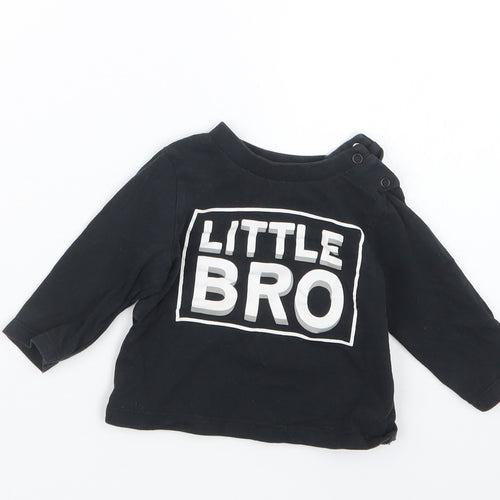 Nutmeg Boys Black   Basic T-Shirt Size 0-3 Months