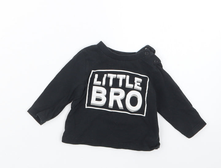Nutmeg Boys Black   Basic T-Shirt Size 0-3 Months