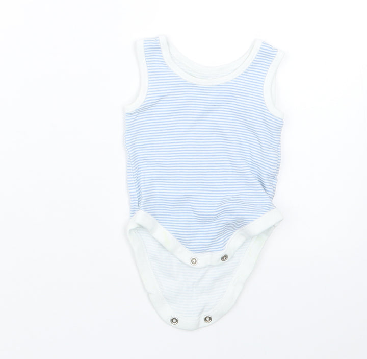 Nutmeg Boys Blue Striped  Babygrow One-Piece Size Newborn