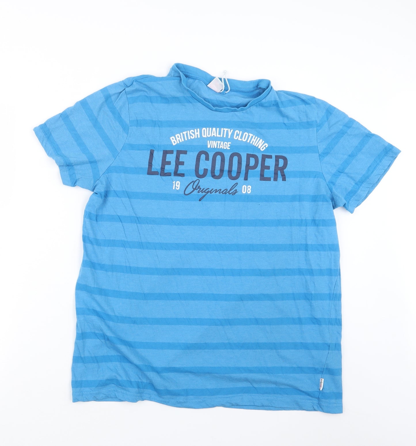 Lee Cooper Mens Blue Striped   T-Shirt Size XL