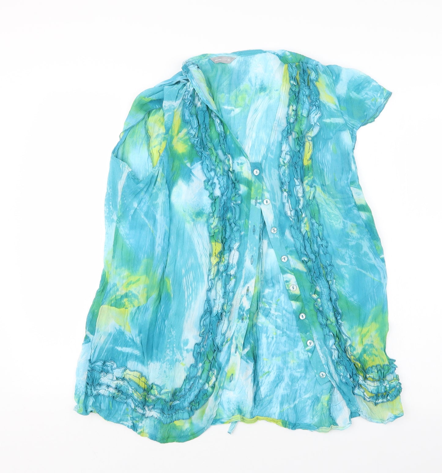 Per Una Womens Blue   Basic Button-Up Size 20