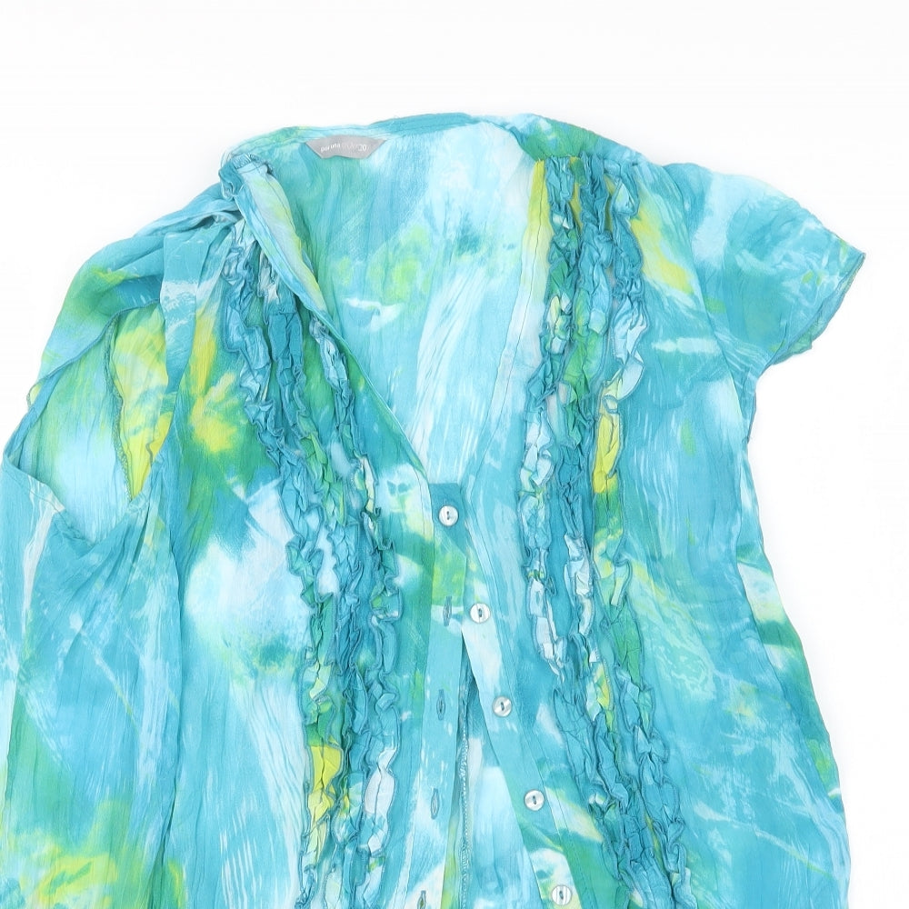 Per Una Womens Blue   Basic Button-Up Size 20