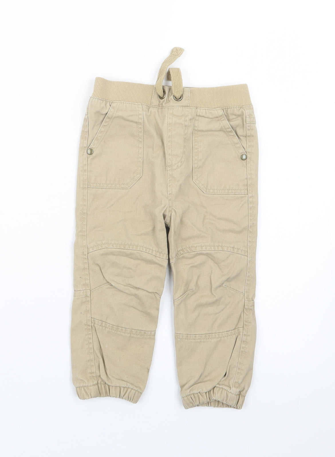 F&F Boys Beige   Cargo Trousers Size 12-18 Months