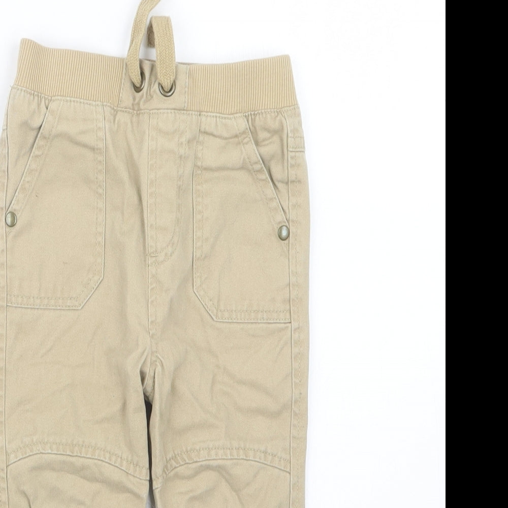 F&F Boys Beige   Cargo Trousers Size 12-18 Months