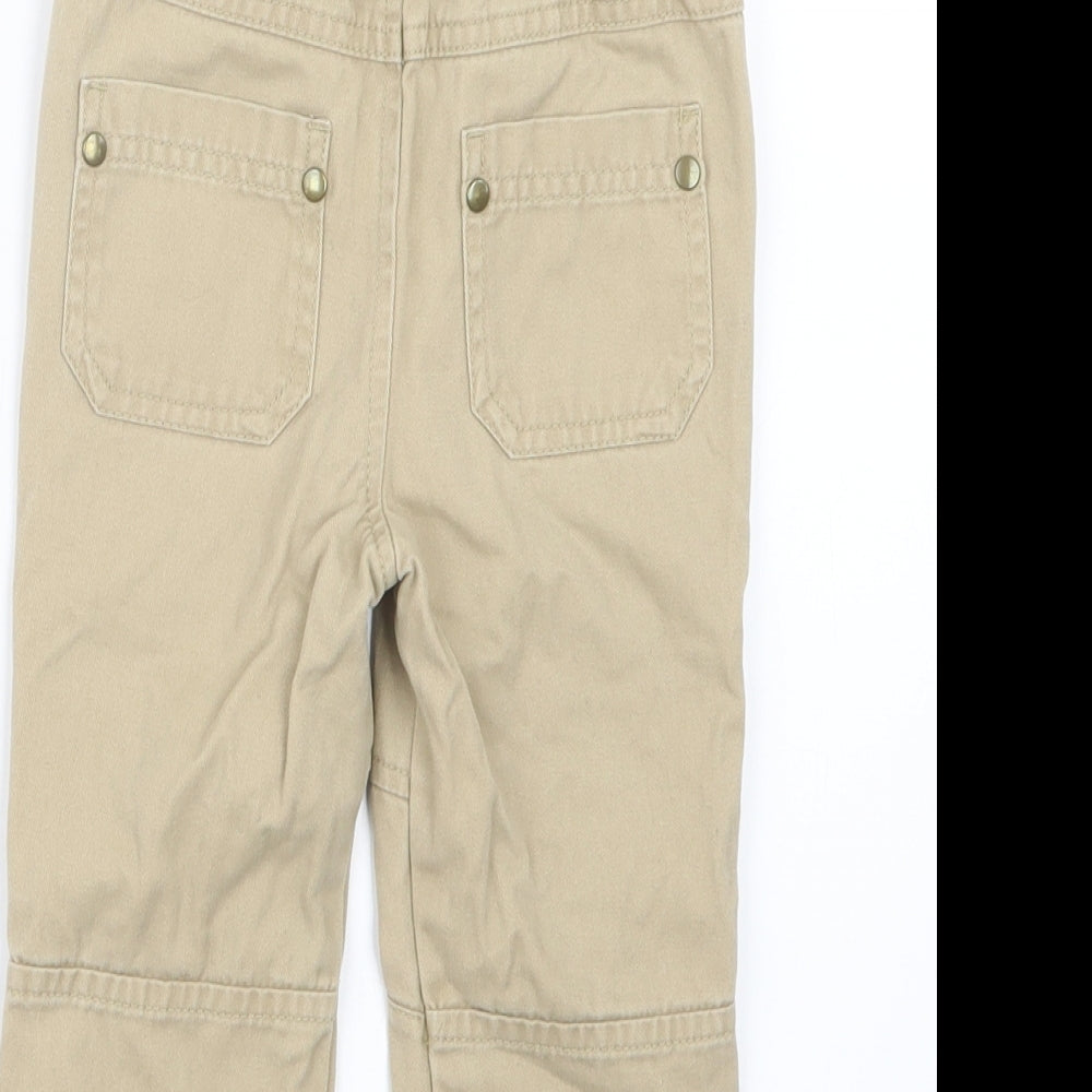 F&F Boys Beige   Cargo Trousers Size 12-18 Months