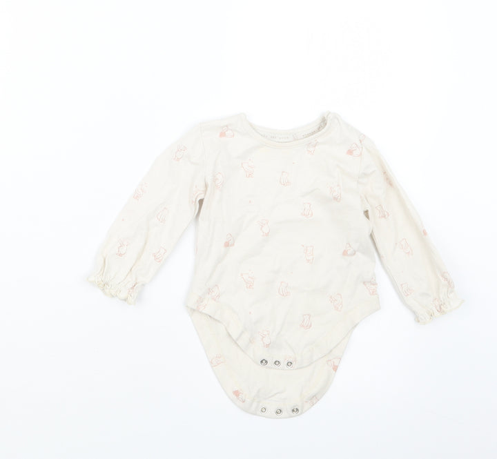 George Girls Beige Geometric Babygrow One-Piece Size 6-9 Months - Winnie the Pooh