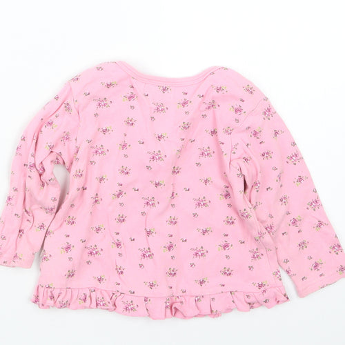 Babaluno Girls Pink Floral  Basic T-Shirt Size 9-12 Months