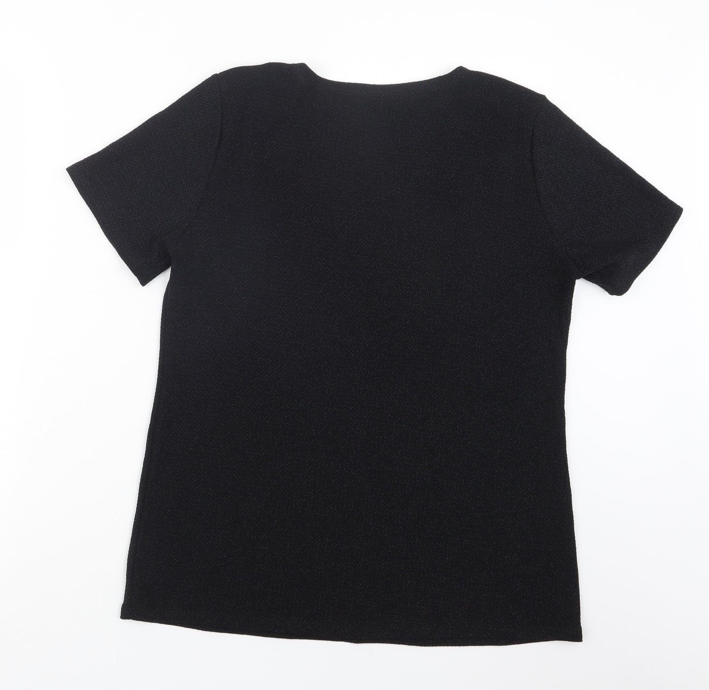 Charlotte Gold Womens Black   Basic T-Shirt Size 16