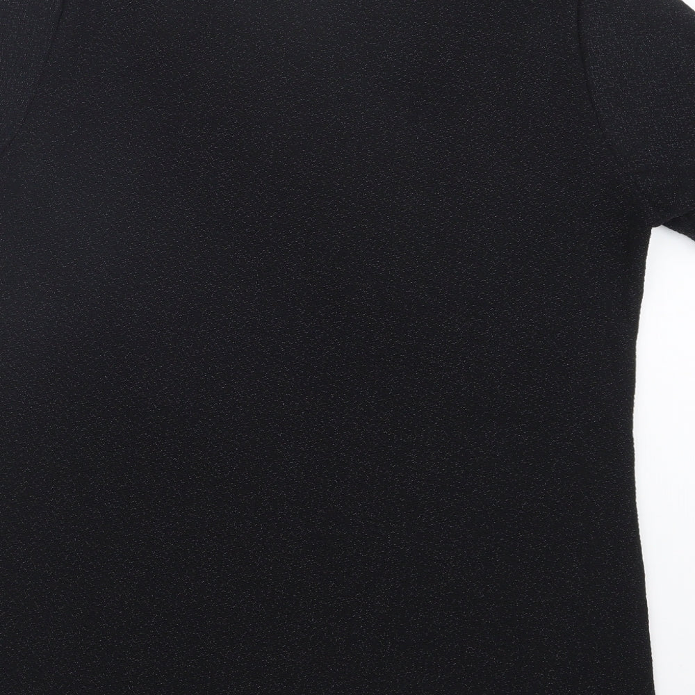 Charlotte Gold Womens Black   Basic T-Shirt Size 16
