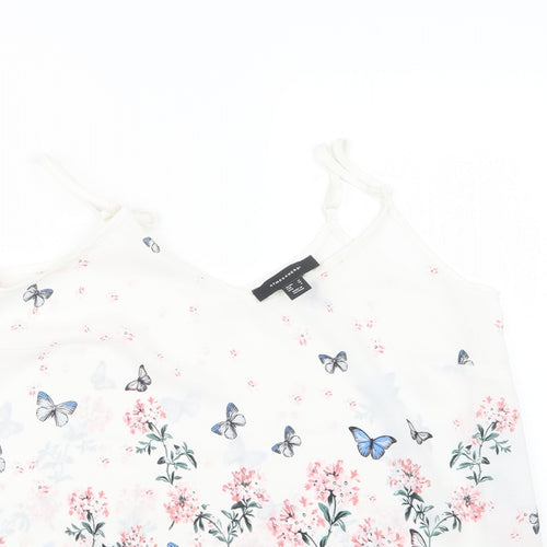 Atmosphere Womens White Geometric  Basic Blouse Size 10