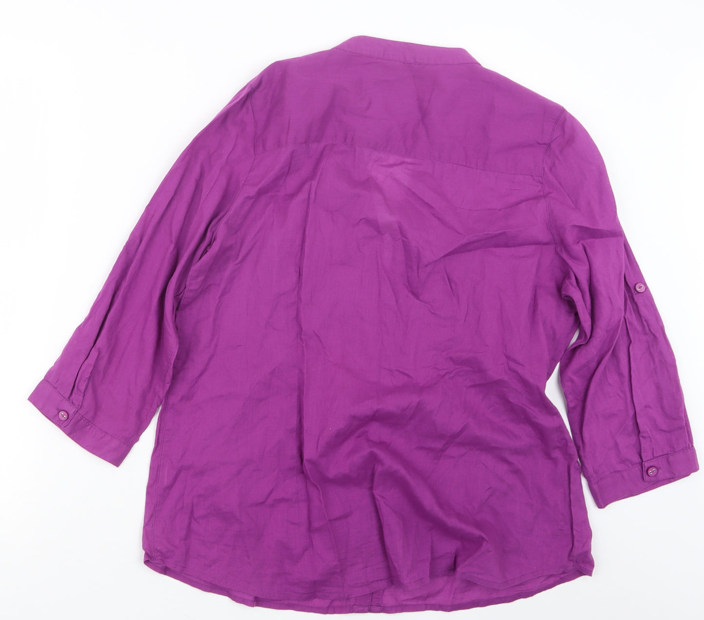 Maine Womens Purple   Basic Button-Up Size 14