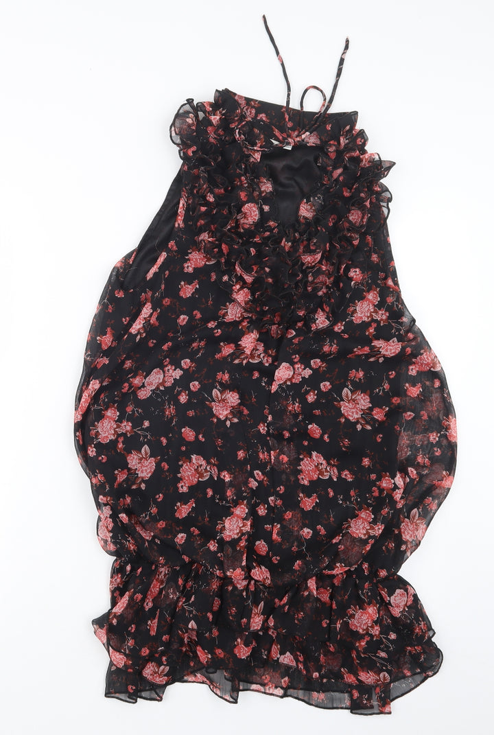 New Look Womens Black Floral  Mini  Size 10