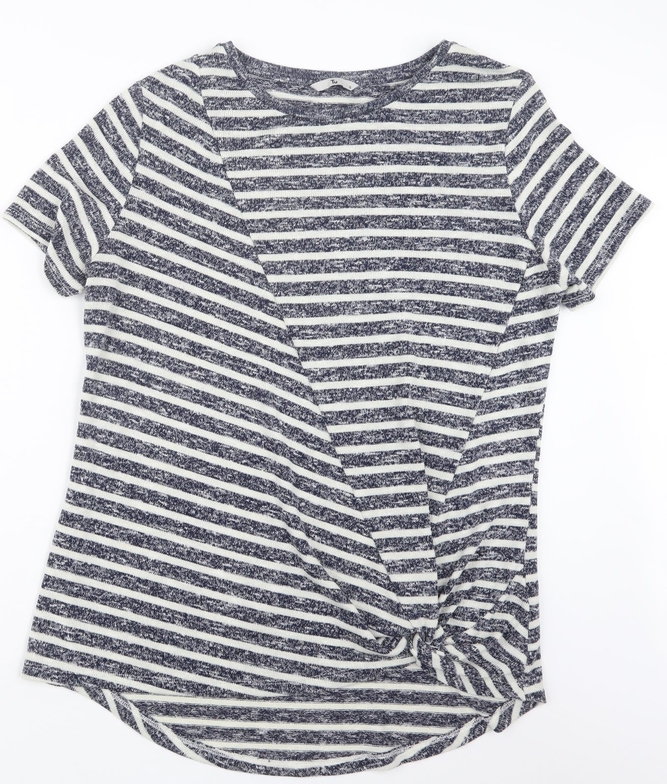 TU Womens Blue Striped  Basic T-Shirt Size 18