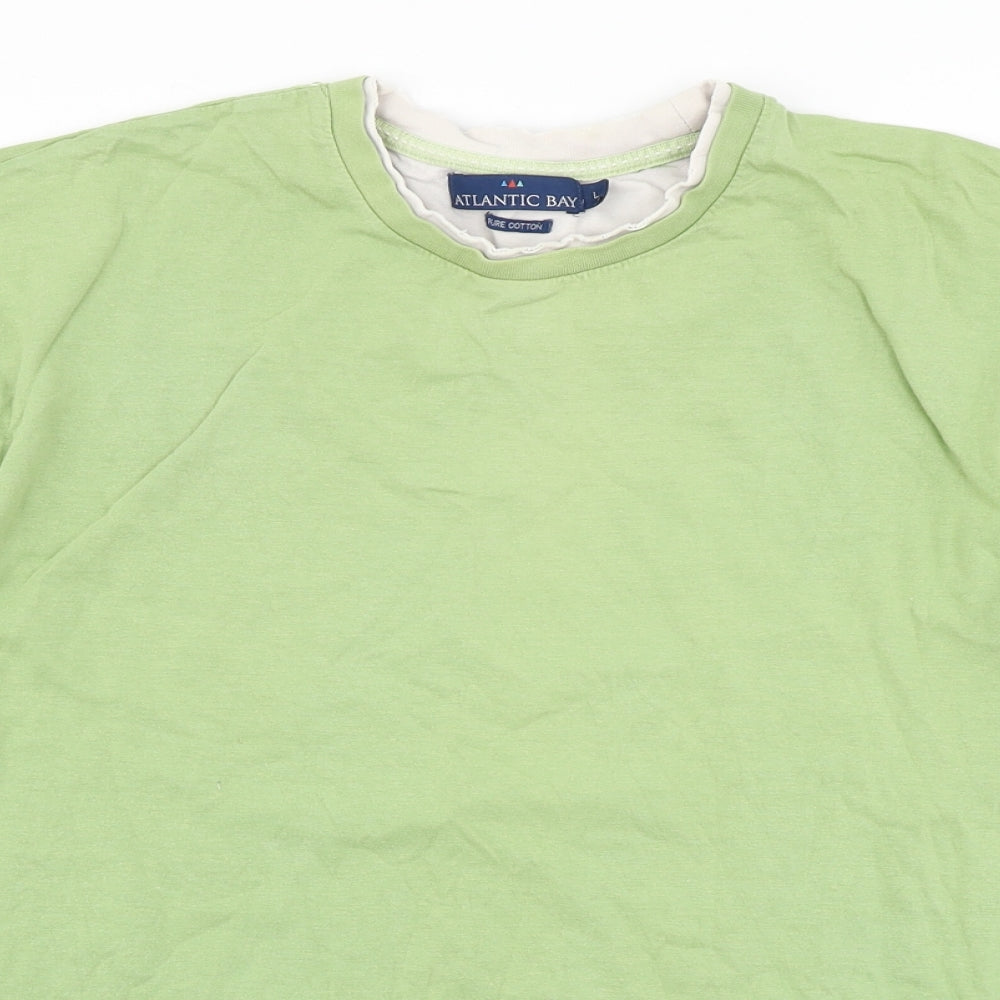 Atlantic Bay Mens Green    T-Shirt Size L