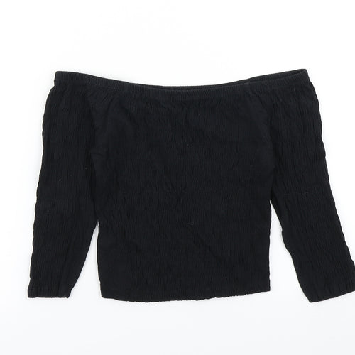915 Generation Girls Black   Cropped T-Shirt Size 10-11 Years