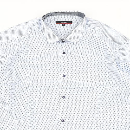 George Mens Blue Polka Dot   Dress Shirt Size 14
