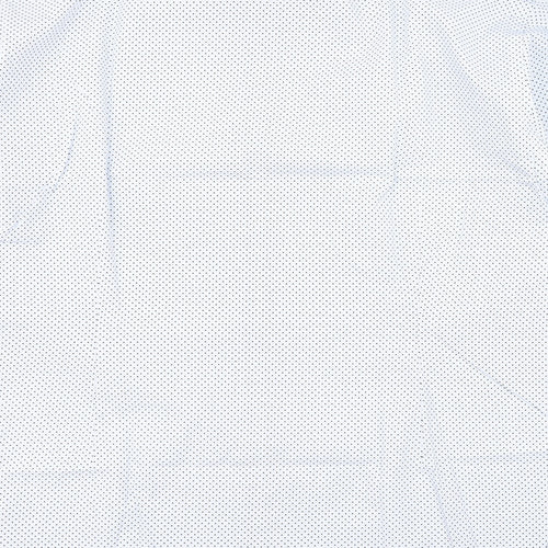 George Mens Blue Polka Dot   Dress Shirt Size 14