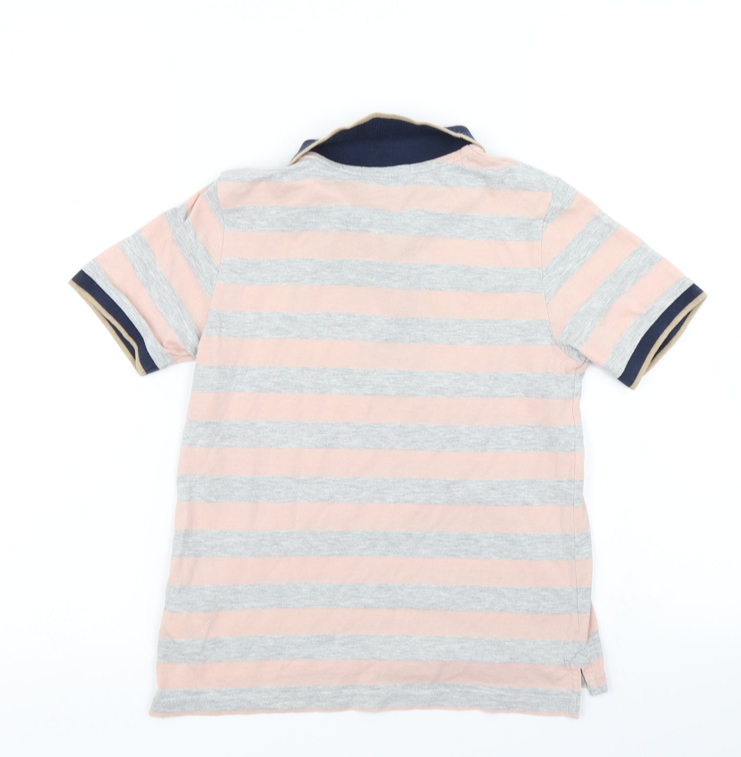 Indigo Boys Grey Striped  Basic Polo Size 7-8 Years