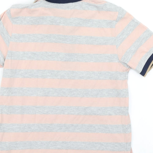 Indigo Boys Grey Striped  Basic Polo Size 7-8 Years