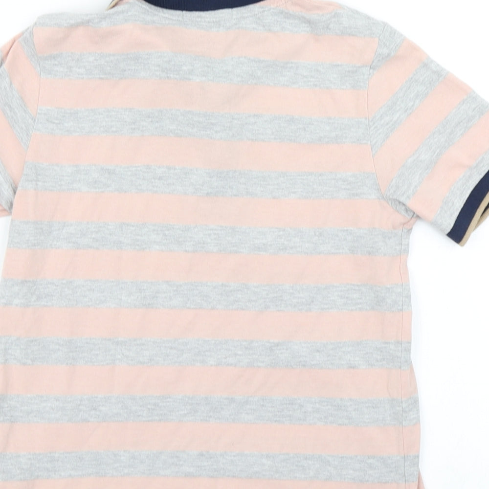 Indigo Boys Grey Striped  Basic Polo Size 7-8 Years
