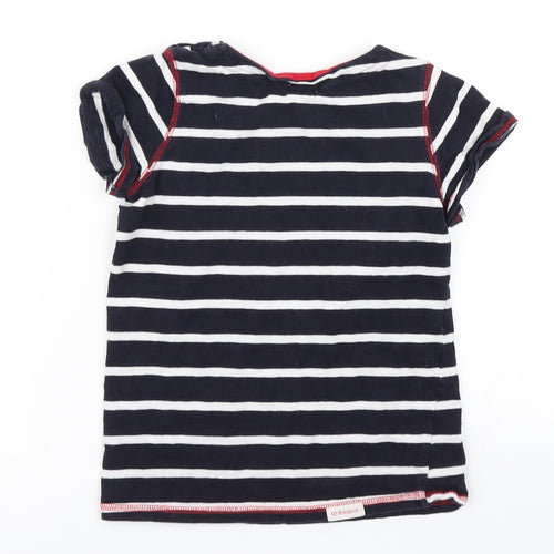 Hatkley Girls Blue Striped  Basic T-Shirt Size 7 Years