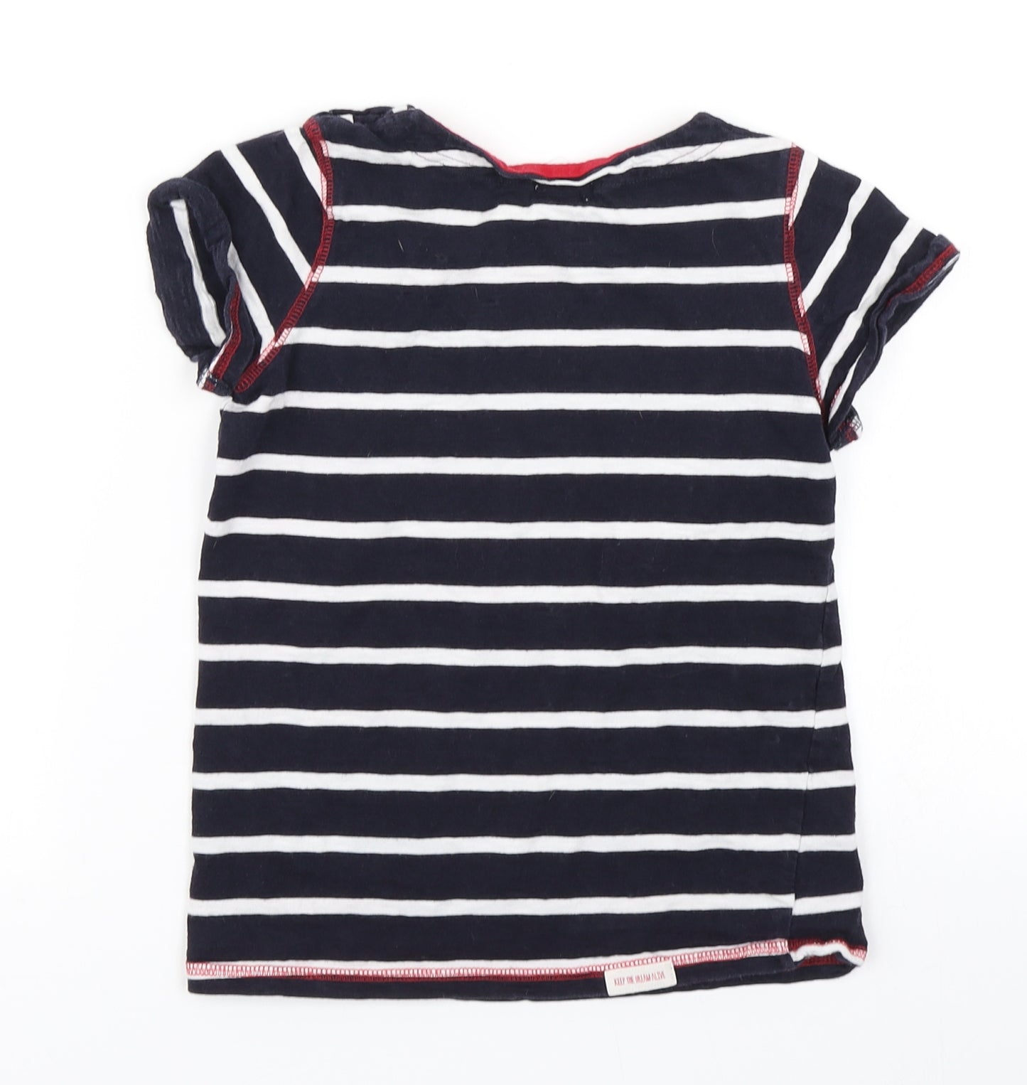 Hatkley Girls Blue Striped  Basic T-Shirt Size 7 Years