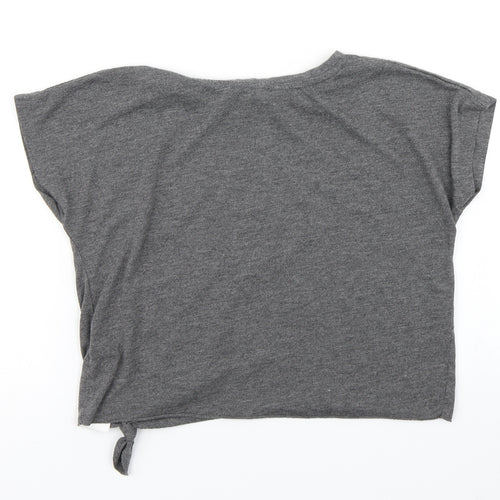 Bluezoo Girls Grey   Cropped T-Shirt Size 5-6 Years