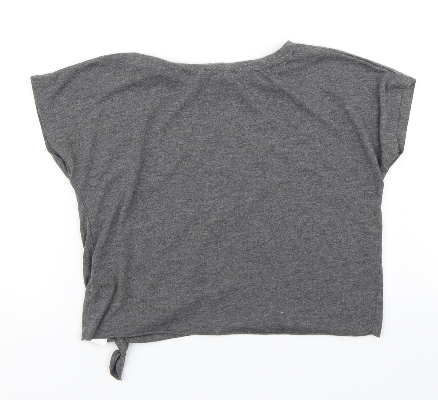 Bluezoo Girls Grey   Cropped T-Shirt Size 5-6 Years