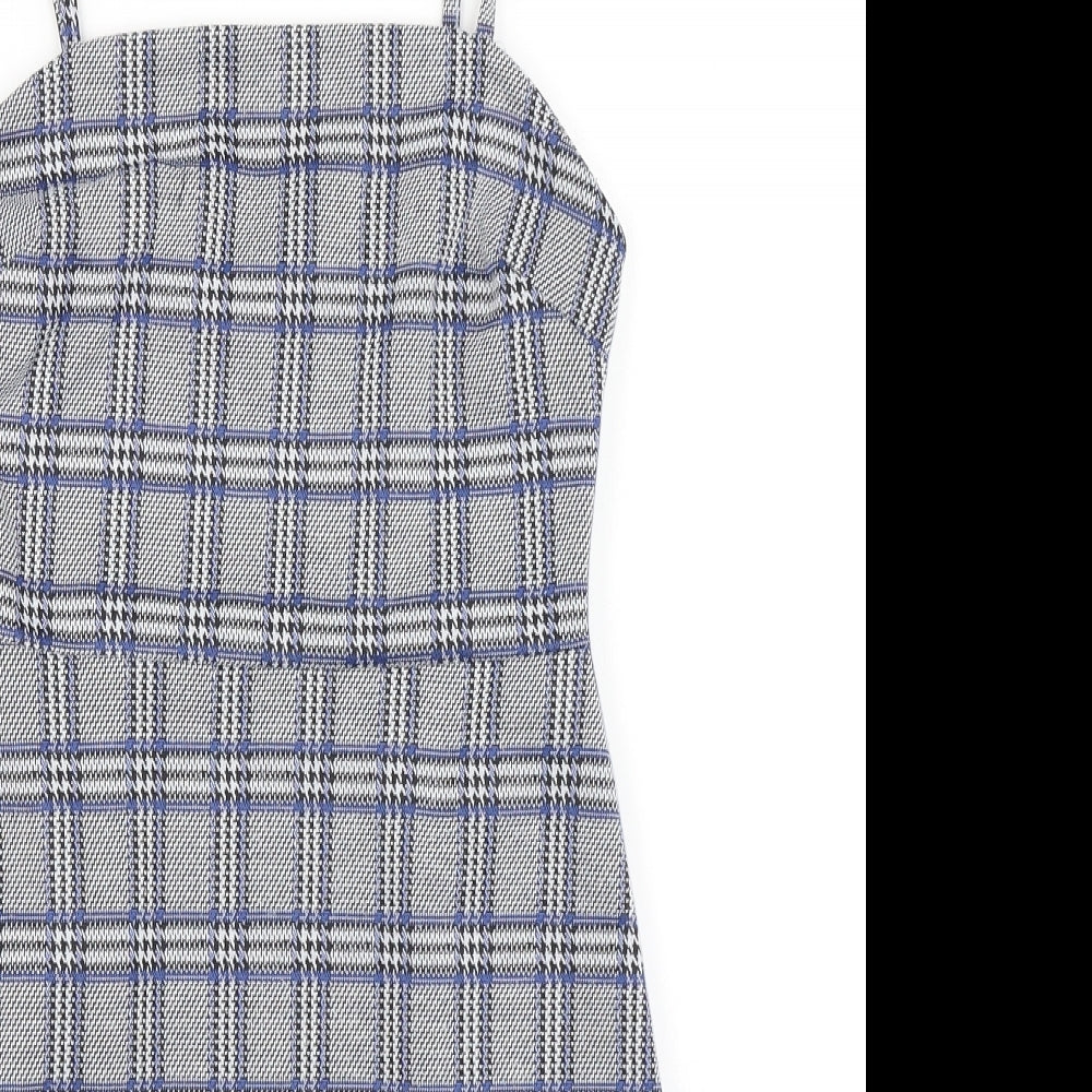 Primark Womens Blue Plaid  Bodycon  Size 4