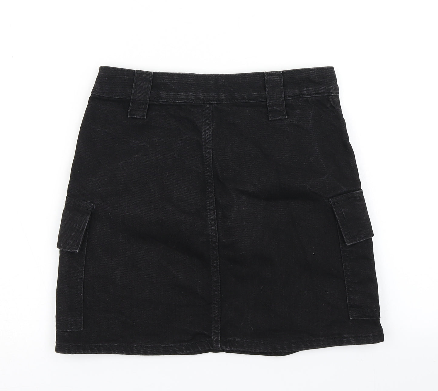 Topshop Womens Black  Denim A-Line Skirt Size 6