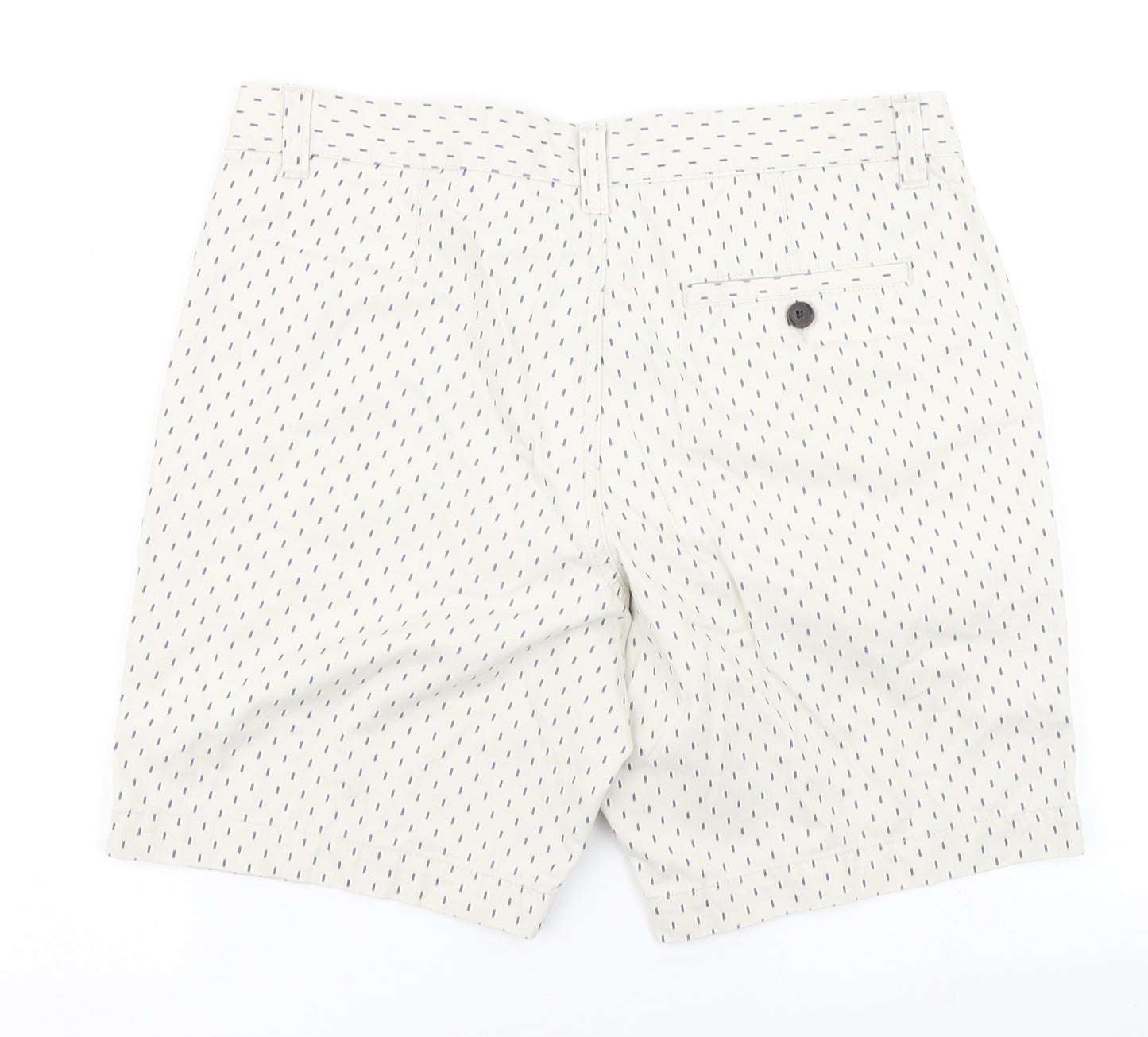 M&S Mens White Polka Dot  Chino Shorts Size 32 in