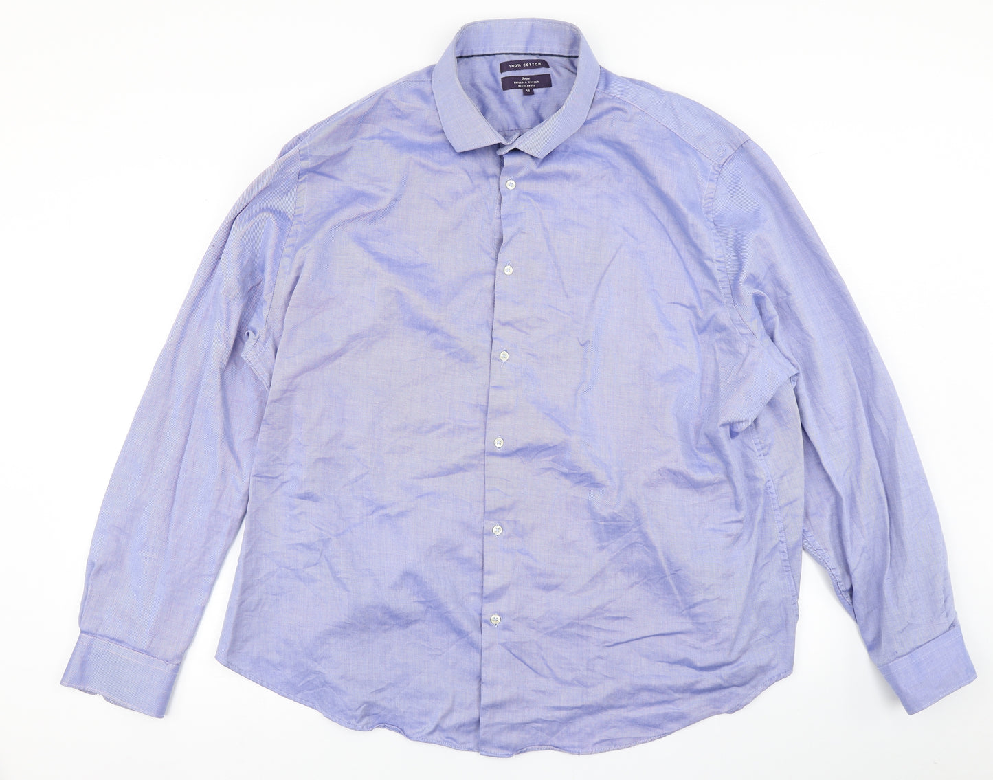 George Mens Blue Striped   Dress Shirt Size 19