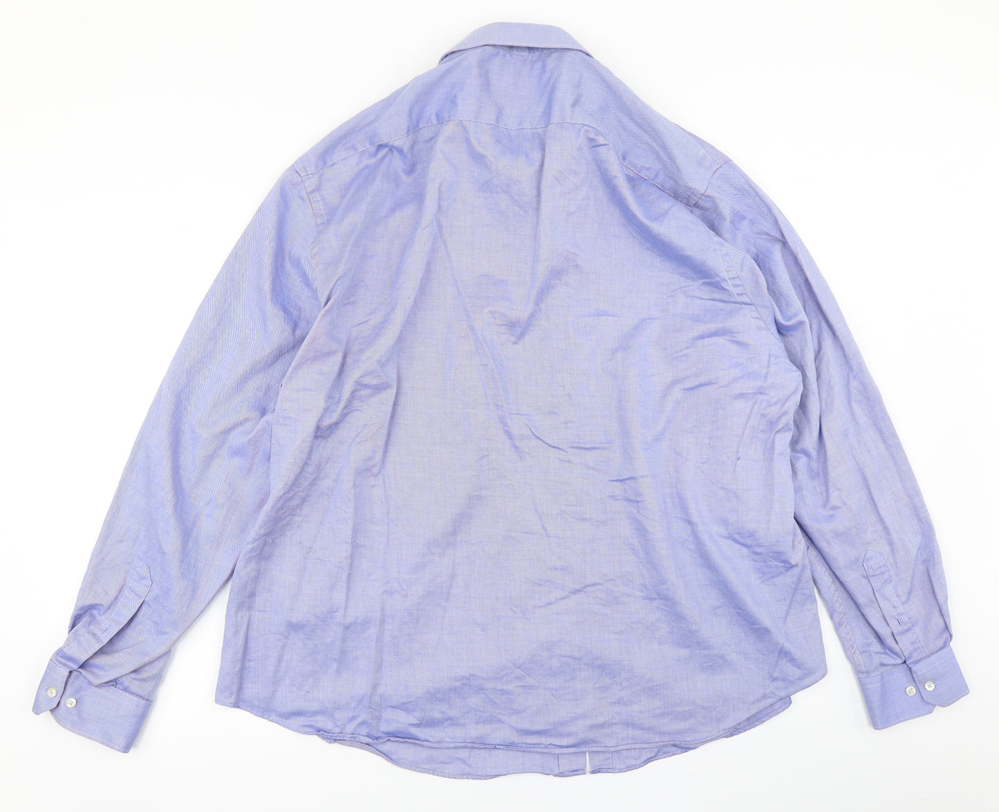 George Mens Blue Striped   Dress Shirt Size 19