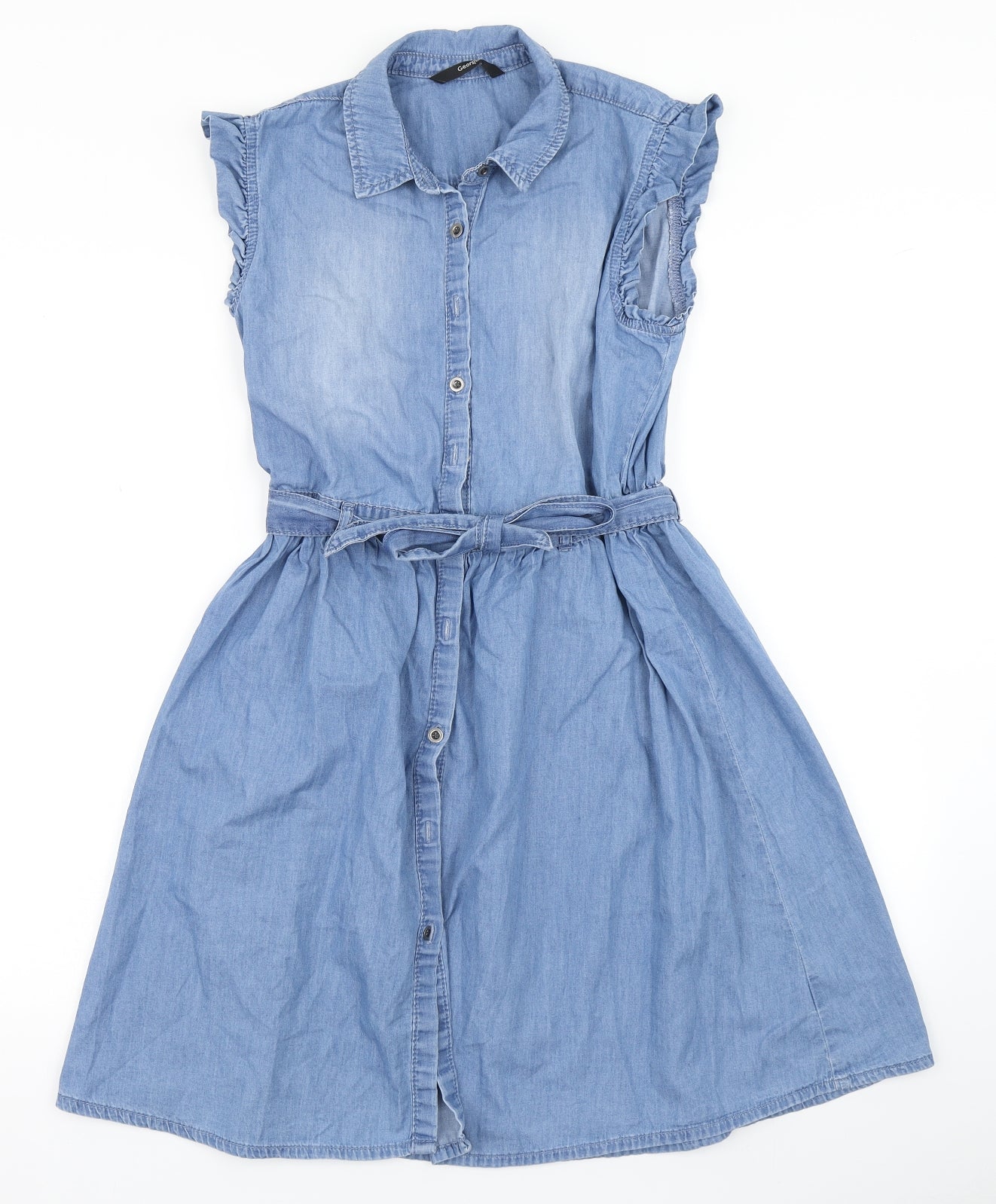 George Girls Blue  Denim Skater Dress  Size 13-14 Years