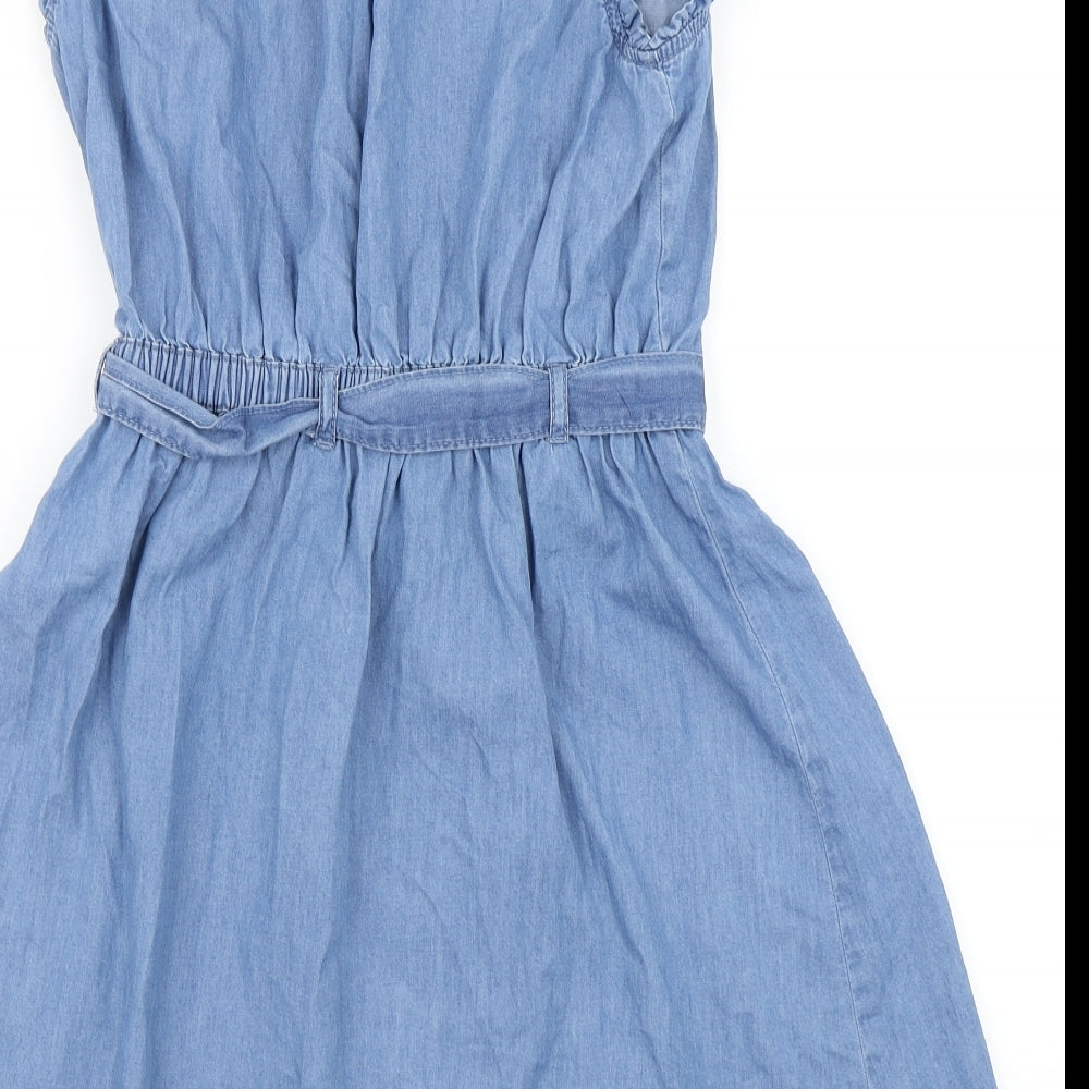 George Girls Blue  Denim Skater Dress  Size 13-14 Years
