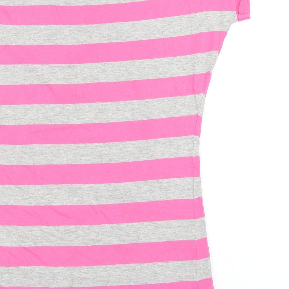 Fox Womens Pink Striped  Basic T-Shirt Size S