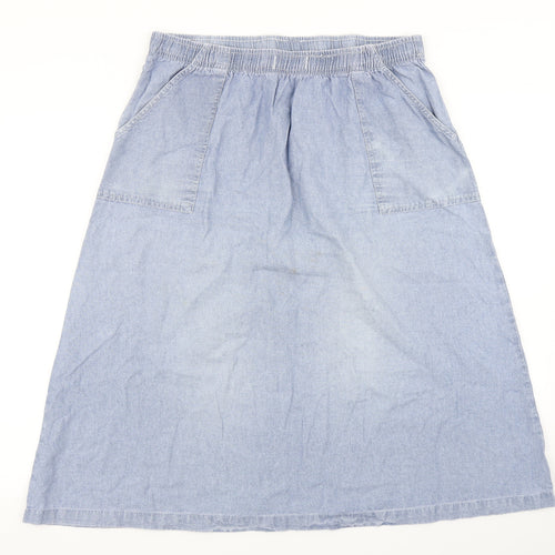 Damart Womens Blue  Denim A-Line Skirt Size 16