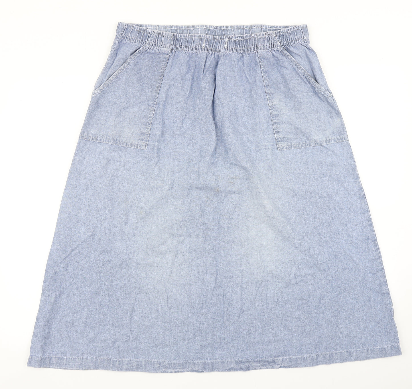 Damart Womens Blue  Denim A-Line Skirt Size 16